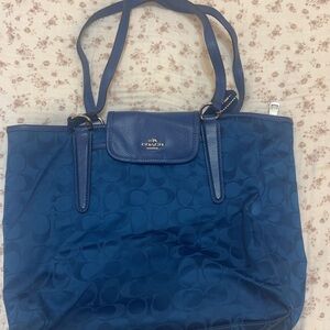 Coach Blue Signature Tote Bag